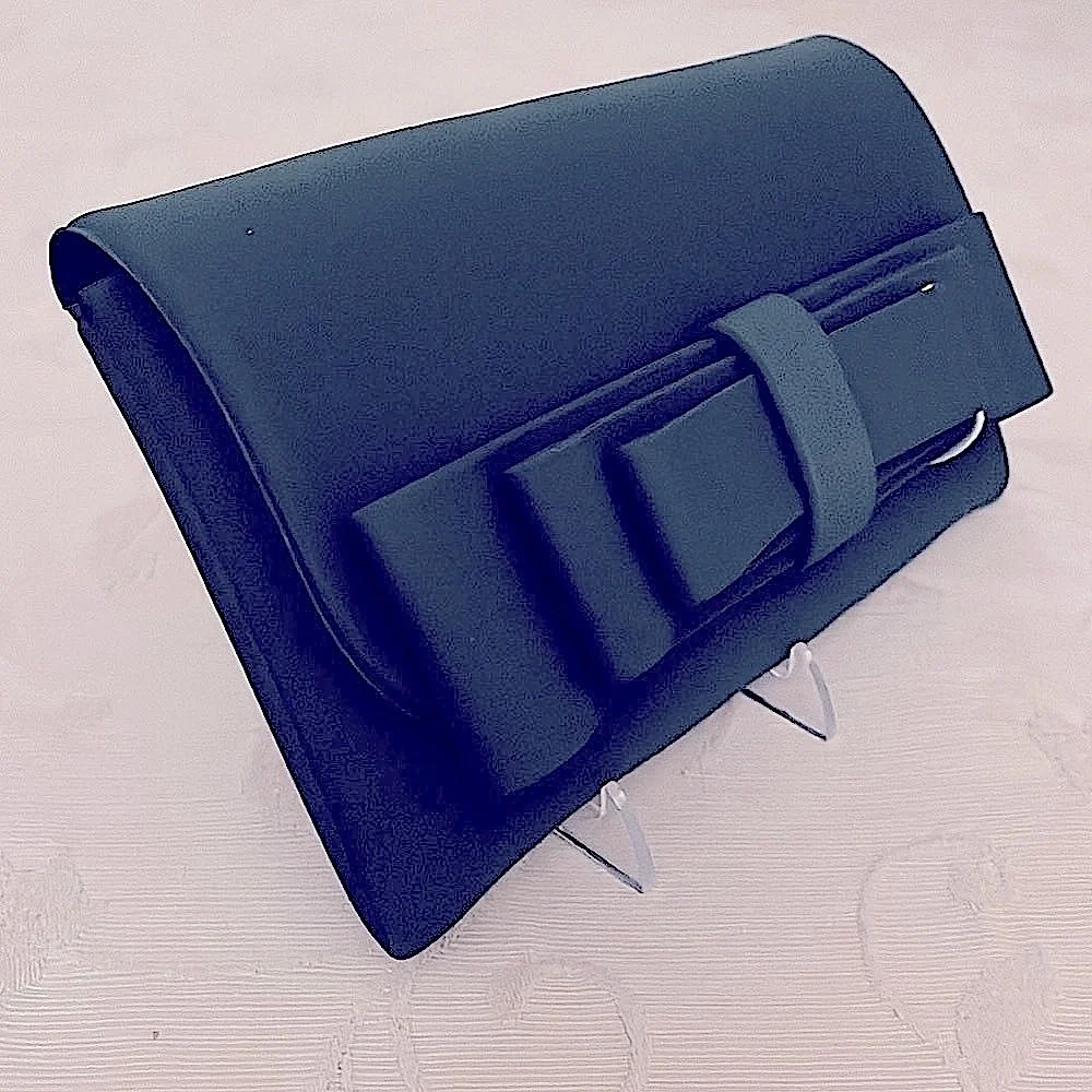 NWT - Forest Green - La Fille des Fleurs - Neoprene Bow Clutch Pouch